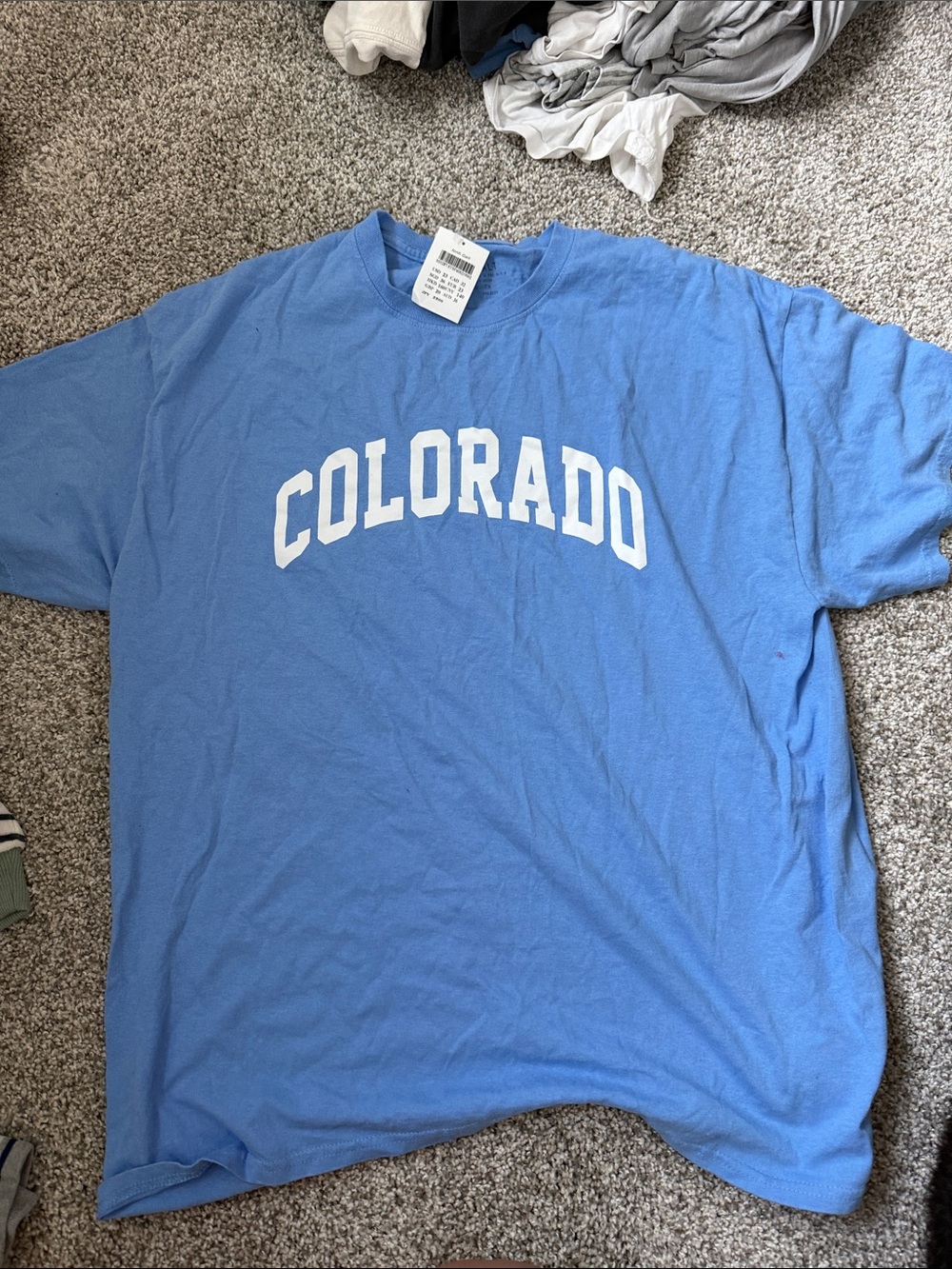 Brandy Melville Light Blue Colorado Graphic Tee